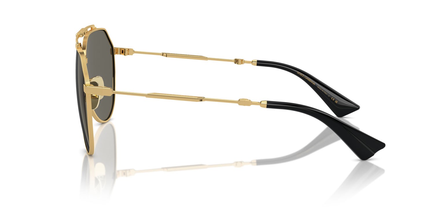 Occhiali da sole Dolce & Gabbana DG 2302 (02/R5) colore oro forma aviator lenti grigio