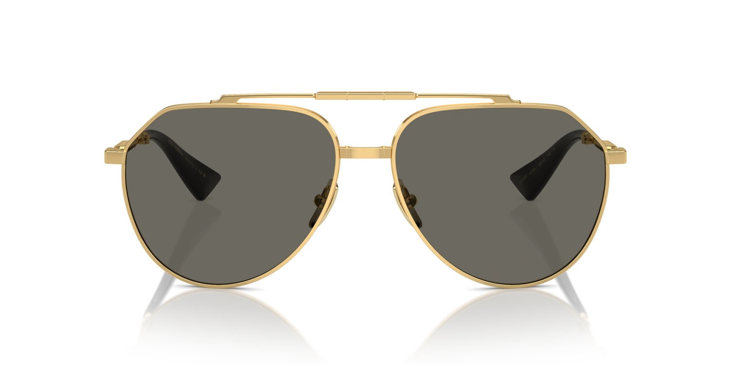 Occhiali da sole Dolce & Gabbana DG 2302 (02/R5) colore oro forma aviator lenti grigio