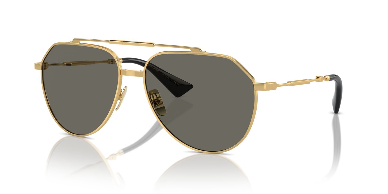 Occhiali da sole Dolce & Gabbana DG 2302 (02/R5) colore oro forma aviator lenti grigio