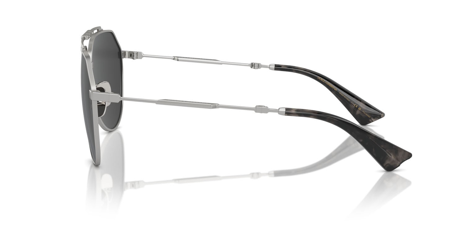 Sunglasses Dolce & Gabbana DG 2302 (136648) color argento opaco shape aviator lenses polarizzata nero