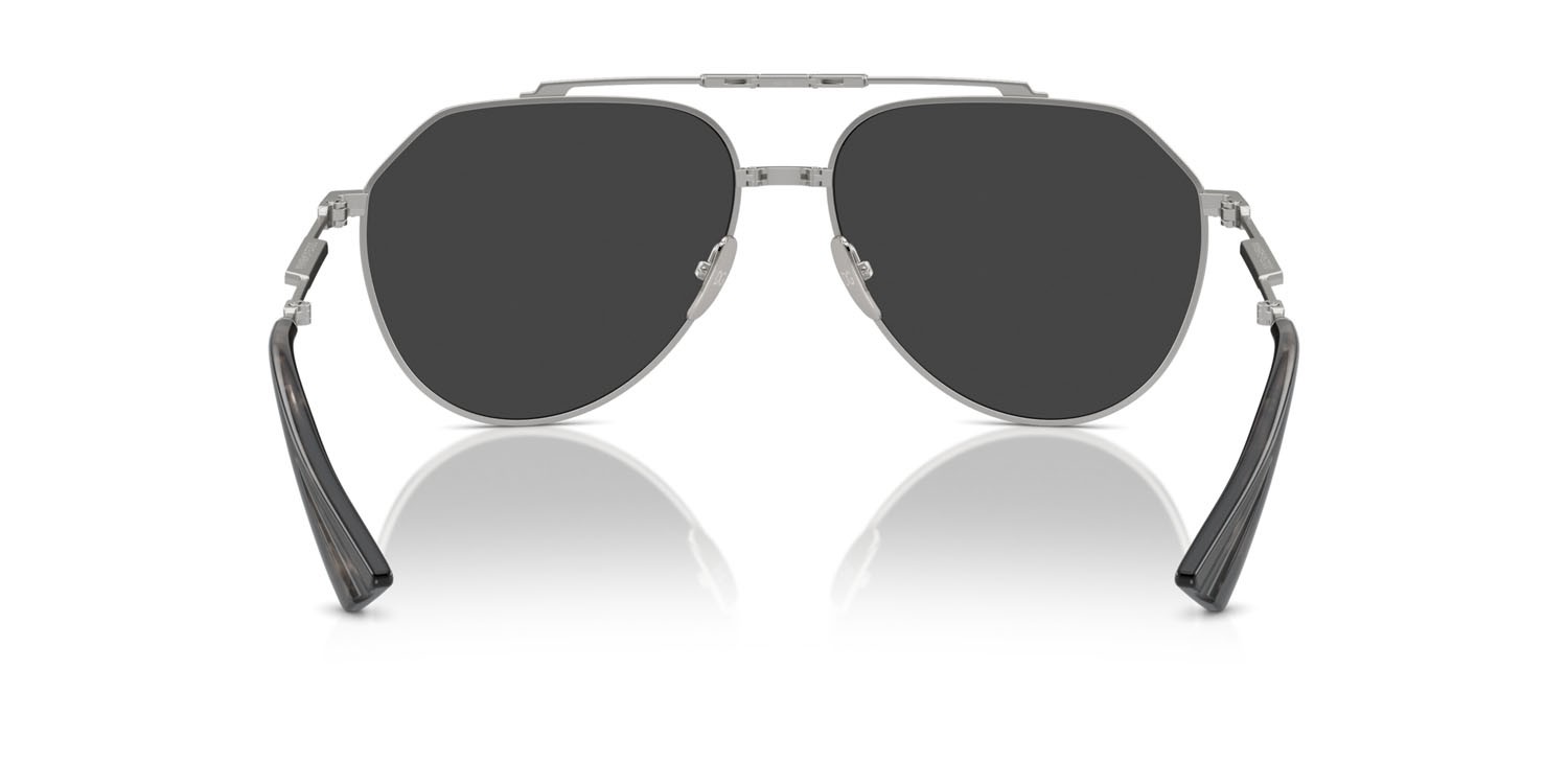 Sunglasses Dolce & Gabbana DG 2302 (136648) color argento opaco shape aviator lenses polarizzata nero