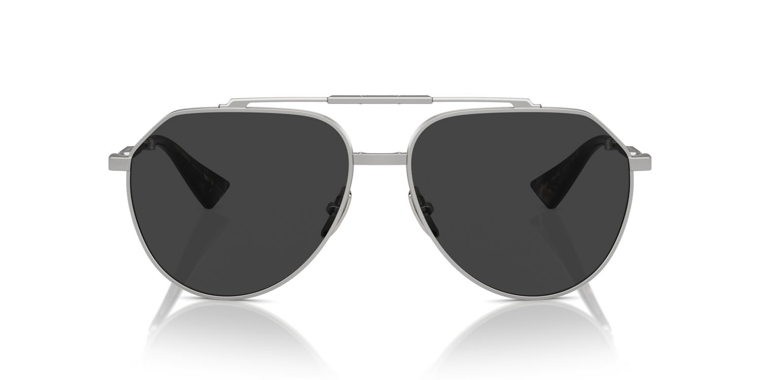 Sunglasses Dolce & Gabbana DG 2302 (136648) color argento opaco shape aviator lenses polarizzata nero