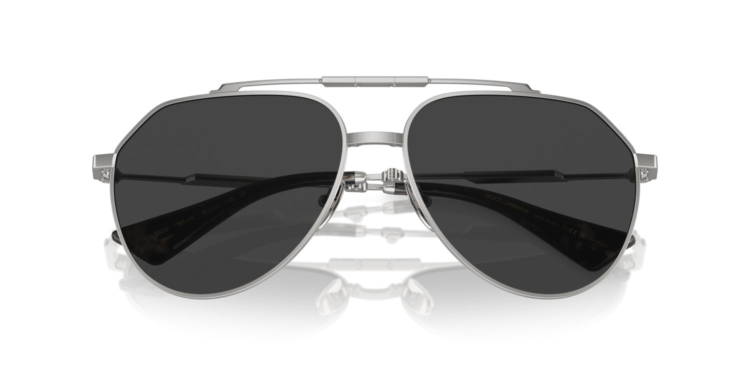 Sunglasses Dolce & Gabbana DG 2302 (136648) color argento opaco shape aviator lenses polarizzata nero