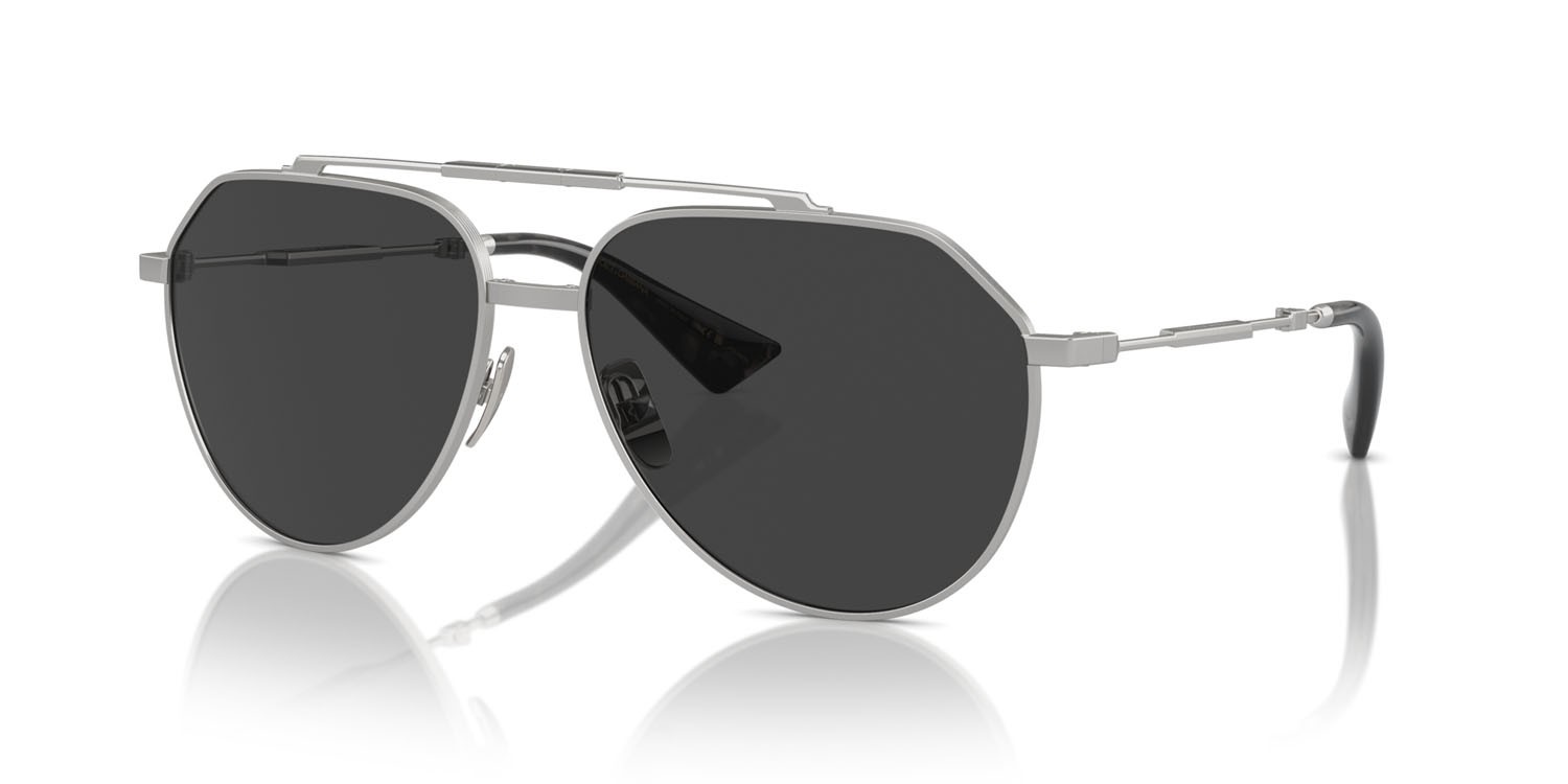 Sunglasses Dolce & Gabbana DG 2302 (136648) color argento opaco shape aviator lenses polarizzata nero