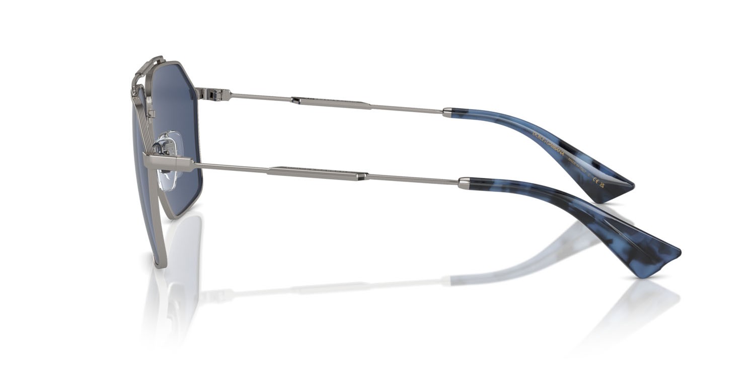 Sunglasses Dolce & Gabbana DG 2303 (04/80) color gunmetal shape aviator lenses blu scuro