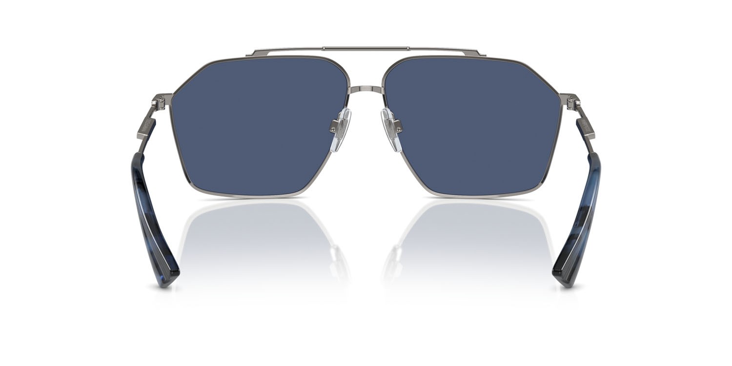Sunglasses Dolce & Gabbana DG 2303 (04/80) color gunmetal shape aviator lenses blu scuro