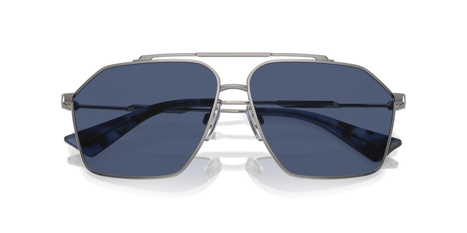Sunglasses Dolce & Gabbana DG 2303 (04/80) color gunmetal shape aviator lenses blu scuro