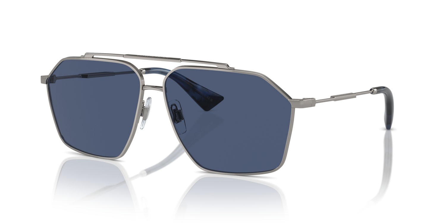 Sunglasses Dolce & Gabbana DG 2303 (04/80) color gunmetal shape aviator lenses blu scuro