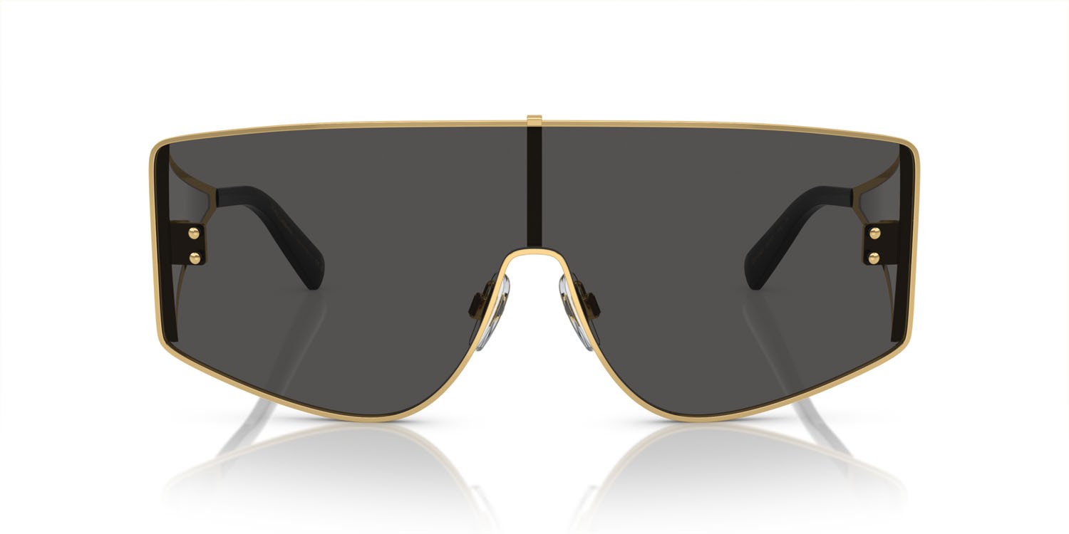 Occhiali da sole Dolce & Gabbana DG 2305 (02/87) colore oro forma rettangolare lenti grigio scuro