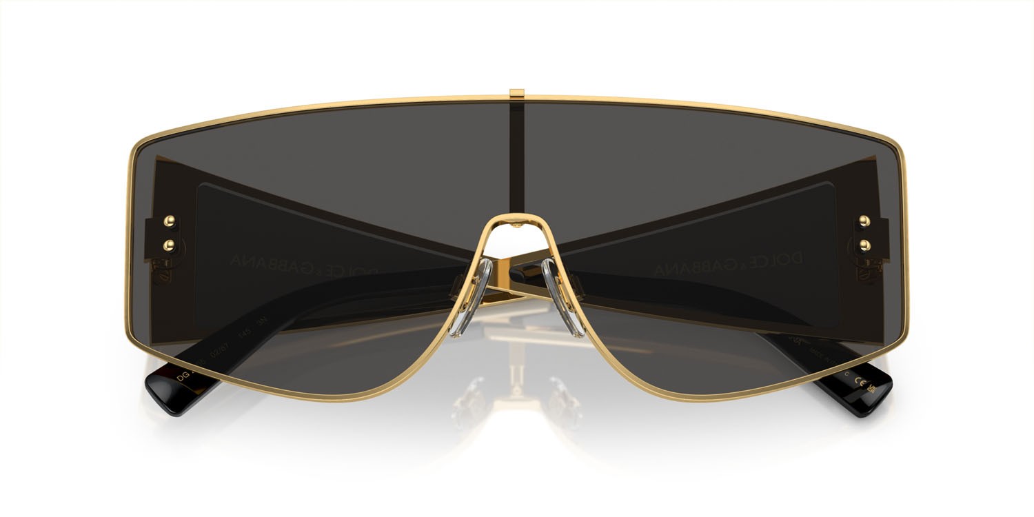 Occhiali da sole Dolce & Gabbana DG 2305 (02/87) colore oro forma rettangolare lenti grigio scuro