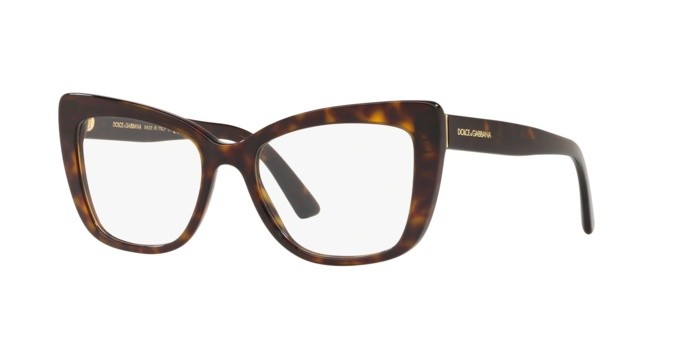 Occhiali da vista Dolce & Gabbana DG 3308 (502) colore havana forma cat eye lenti demo lens