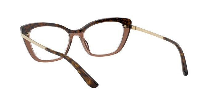 Brillen Dolce & Gabbana DG 3325 (3256) farbe top havana on transp brown form cat-eye gläser demo lens