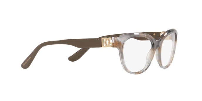 Brillen Dolce & Gabbana DG 3342 (3321) farbe havana transparent grey form cat-eye gläser demo lens