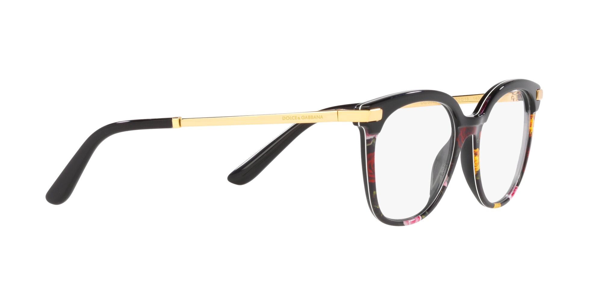 Brillen Dolce & Gabbana DG 3346 (3400) farbe black on winter flowers print form pantos gläser lente demo