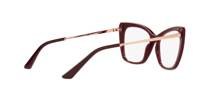 Brillen Dolce & Gabbana DG 3348 (3091) farbe bordeaux form cat-eye gläser demo lens