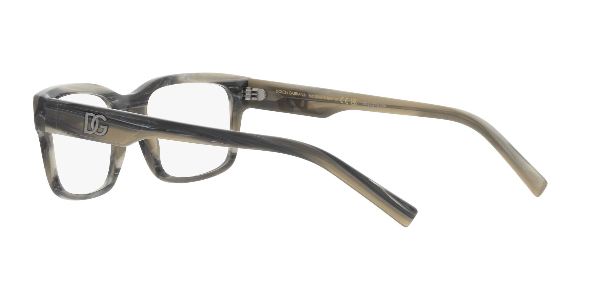 Brillen Dolce & Gabbana DG 3352 (3390) farbe grigio effetto corno form rechteckig gläser lente demo