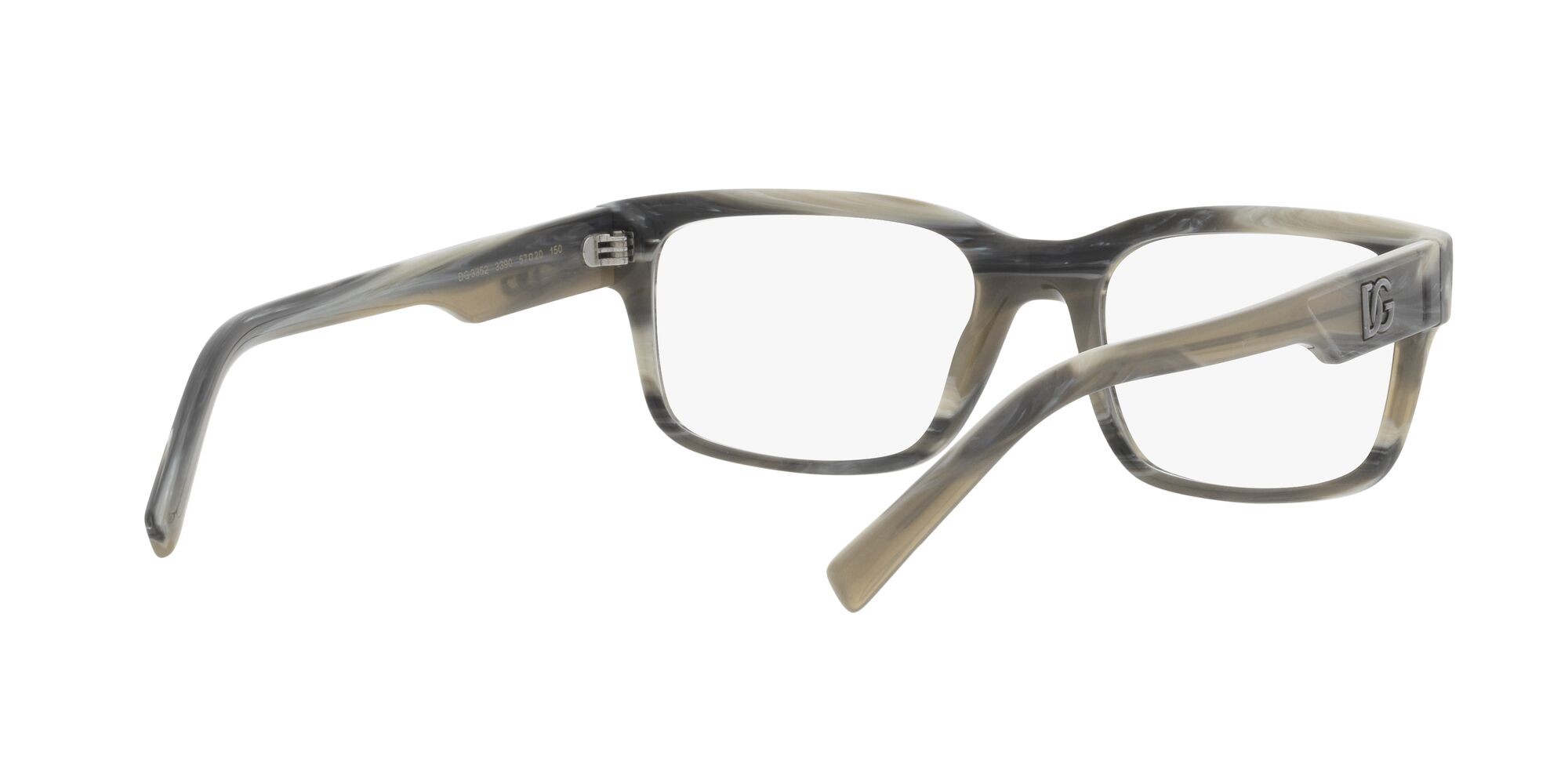 Brillen Dolce & Gabbana DG 3352 (3390) farbe grigio effetto corno form rechteckig gläser lente demo