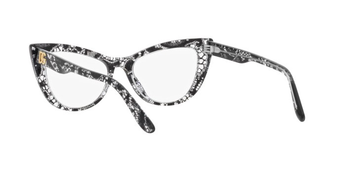 Brillen Dolce & Gabbana DG 3354 (3152) farbe pizzo nero form cat-eye gläser lente demo