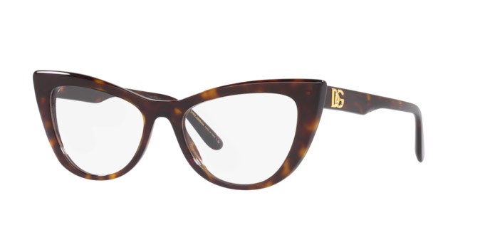 Brillen Dolce & Gabbana DG 3354 (502) farbe havana form cat-eye gläser demo lens