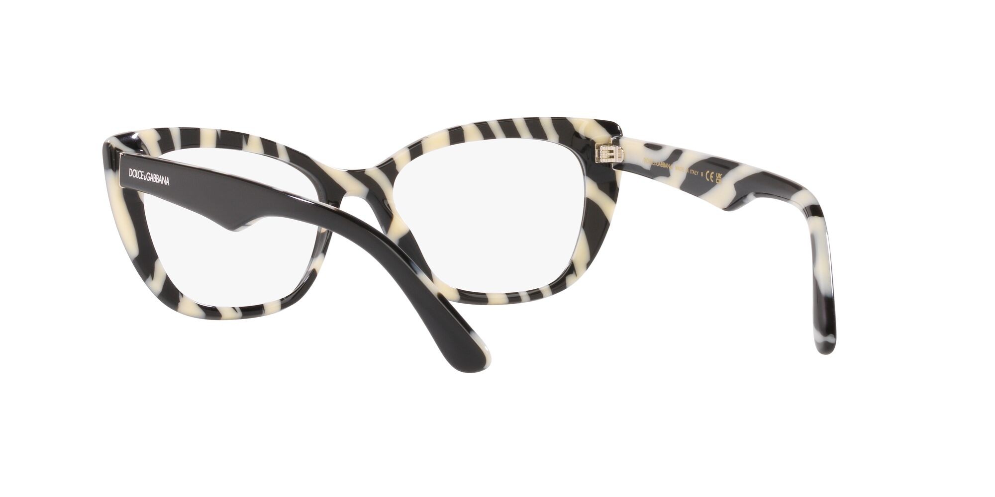 Brillen Dolce & Gabbana DG 3360 (3372) farbe top black on zebra form cat-eye gläser lente demo