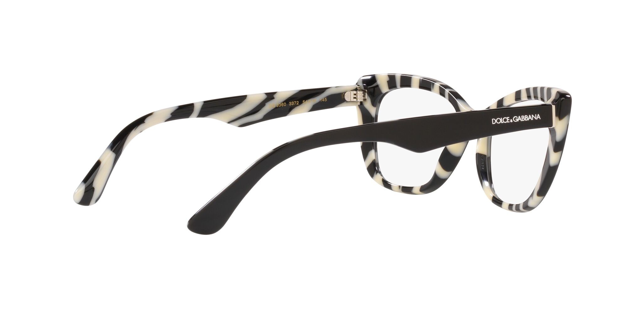Brillen Dolce & Gabbana DG 3360 (3372) farbe top black on zebra form cat-eye gläser lente demo