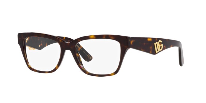 Brillen Dolce & Gabbana DG 3370 (502) farbe havana form rechteckig gläser lente demo