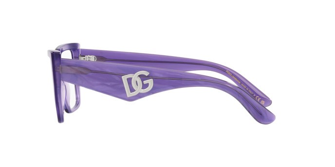 Brillen Dolce & Gabbana DG 3373 (3407) farbe fleur purple form quadratisch gläser lente demo