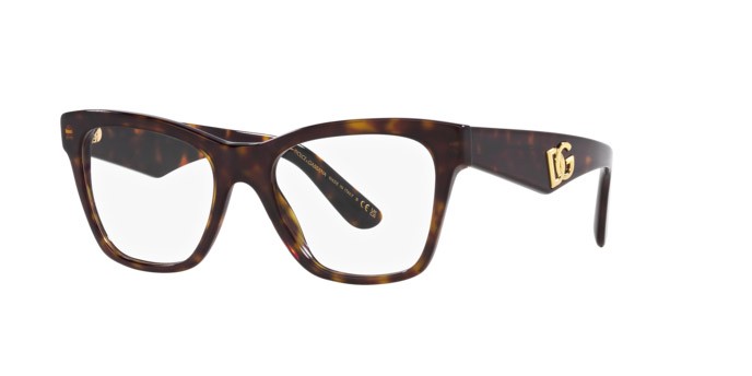 Brillen Dolce & Gabbana DG 3374 (502) farbe havana form quadratisch gläser lente demo