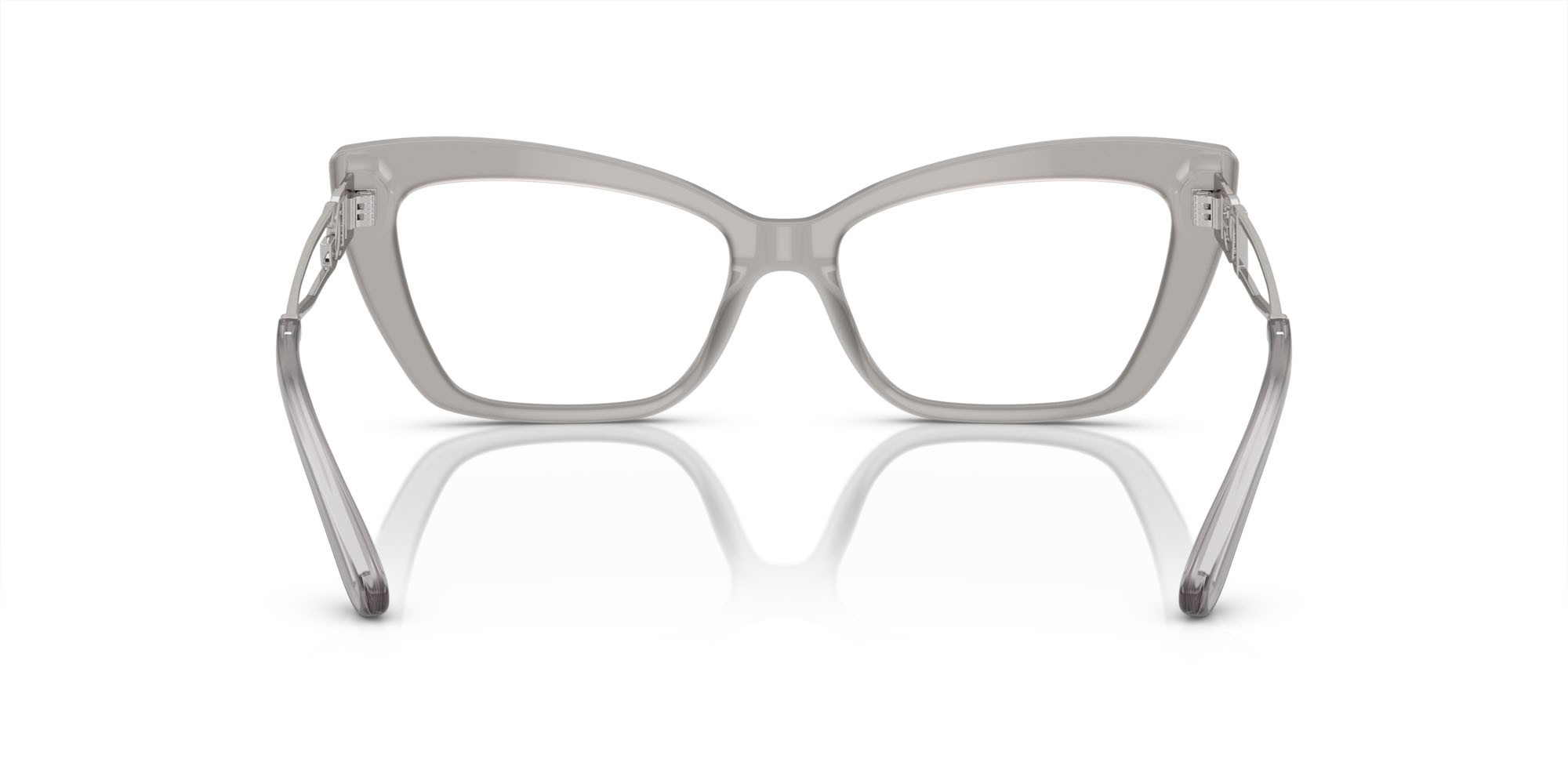 Eyeglasses Dolce & Gabbana DG 3375B (3421) color grigio opale shape cat eye lenses lente demo