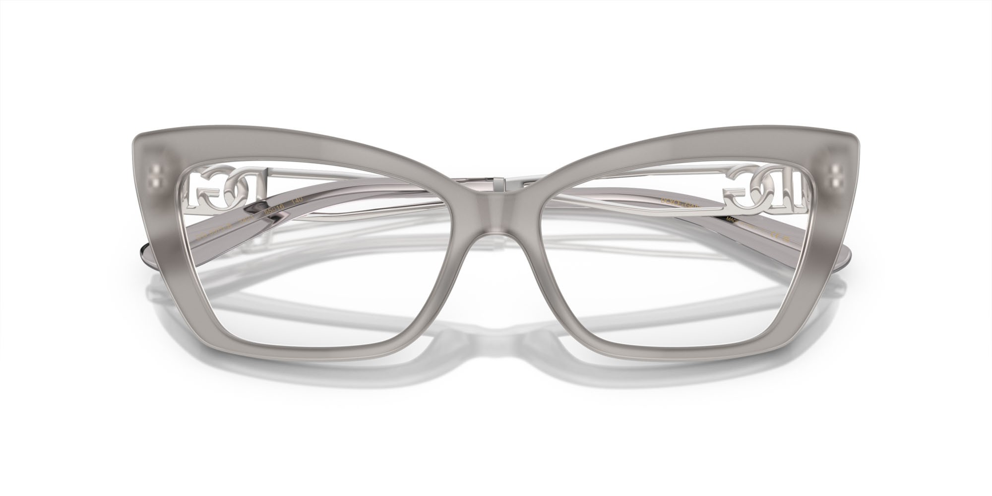 Eyeglasses Dolce & Gabbana DG 3375B (3421) color grigio opale shape cat eye lenses lente demo