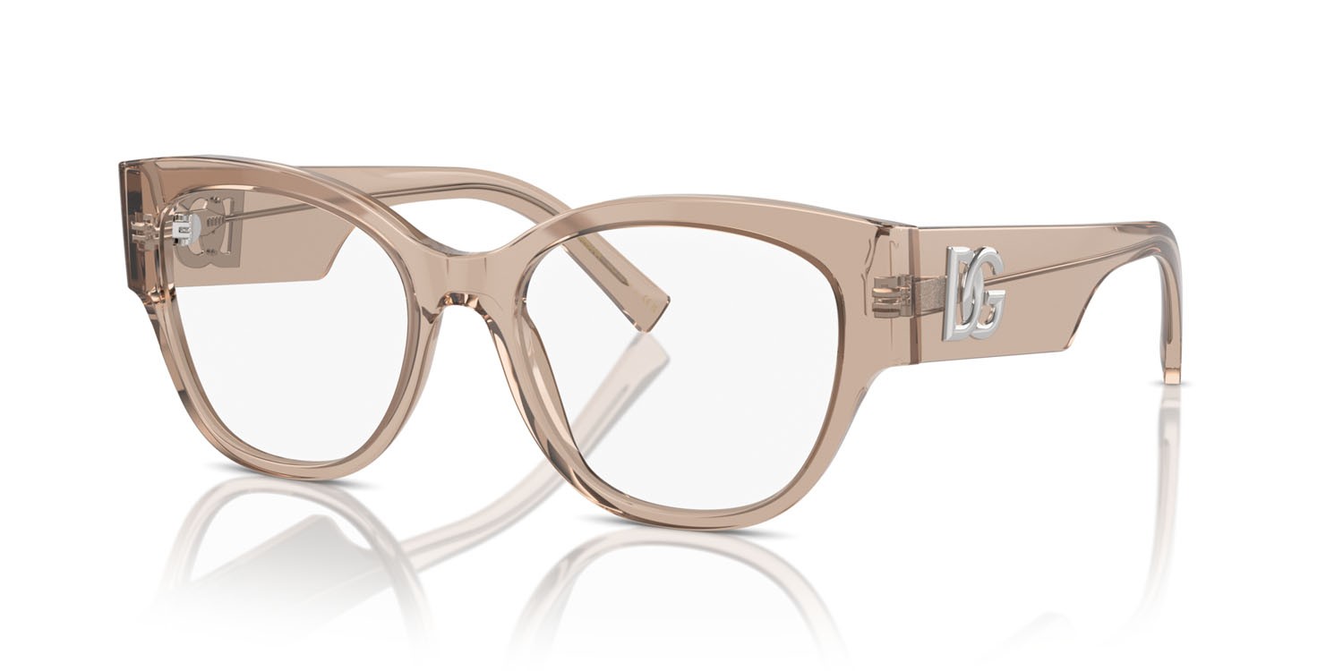 Brillen Dolce & Gabbana DG 3377 (3432) farbe cammello trasparente form schmetterling gläser lente demo