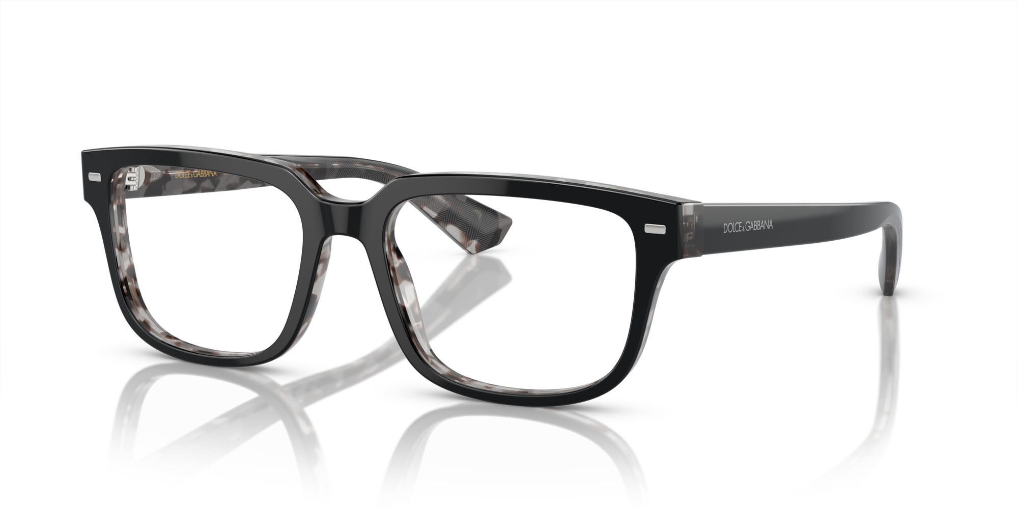 Occhiali da vista Dolce & Gabbana DG 3380 (3403) colore nero su havana grigio forma quadrato lenti lente demo
