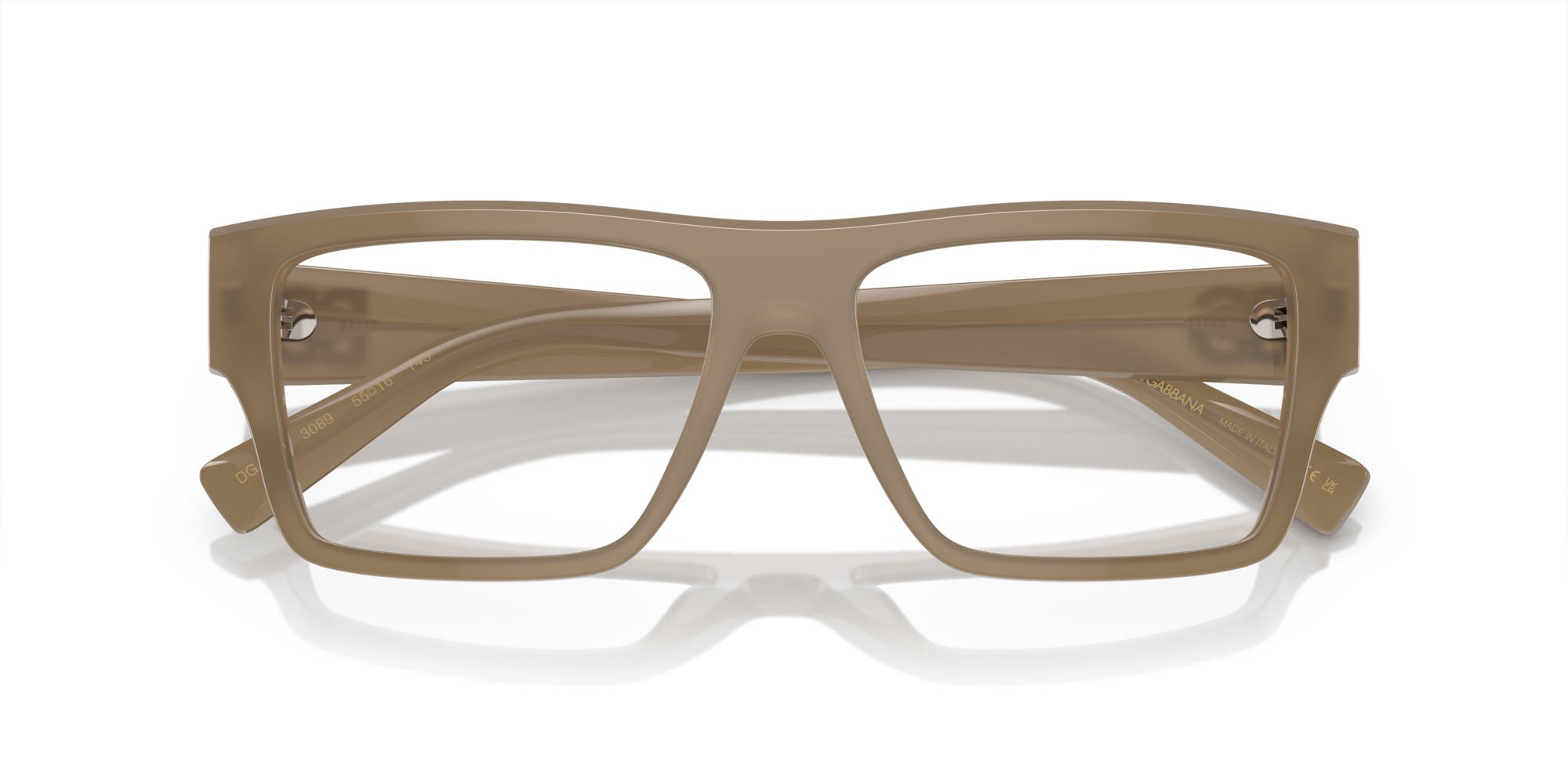 Brillen Dolce & Gabbana DG 3382 (3089) farbe marrone opale form quadratisch gläser lente demo