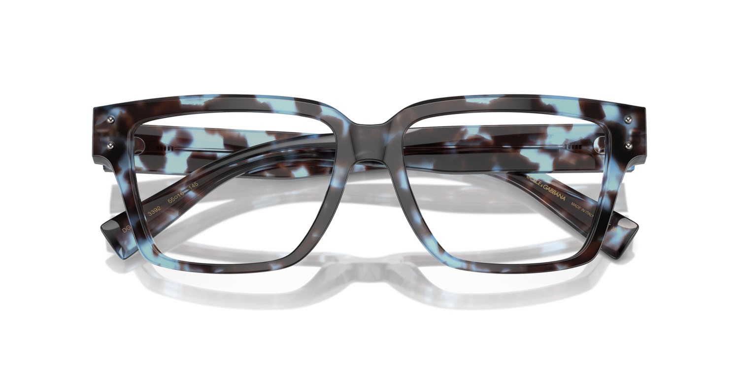 Occhiali da vista Dolce & Gabbana DG 3383 (3392) colore havana blu forma quadrato lenti lente demo