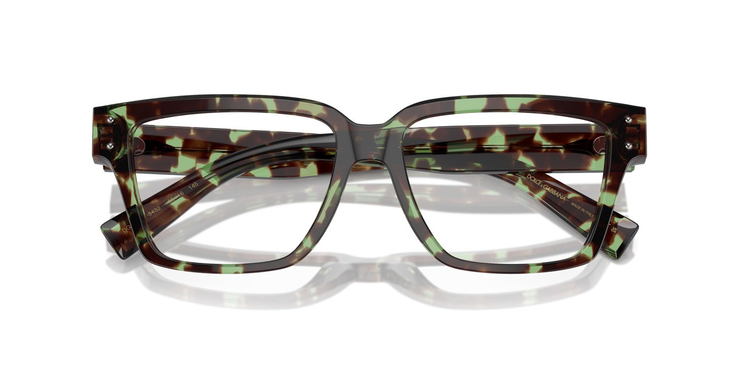 Eyeglasses Dolce & Gabbana DG 3383 (3432) color havana verde shape square lenses lente demo