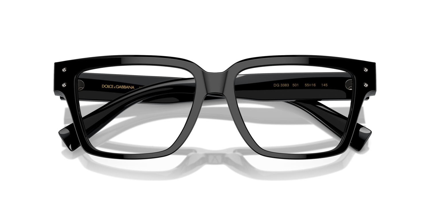 Occhiali da vista Dolce & Gabbana DG 3383 (501) colore nero forma quadrato lenti lente demo