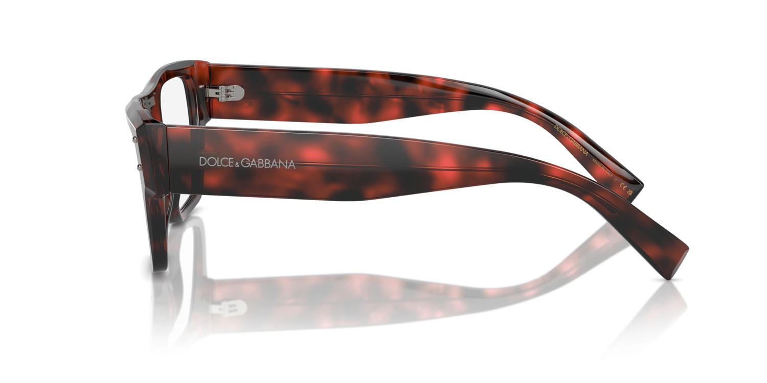 Brillen Dolce & Gabbana DG 3384 (3358) farbe havana rosso form quadratisch gläser lente demo
