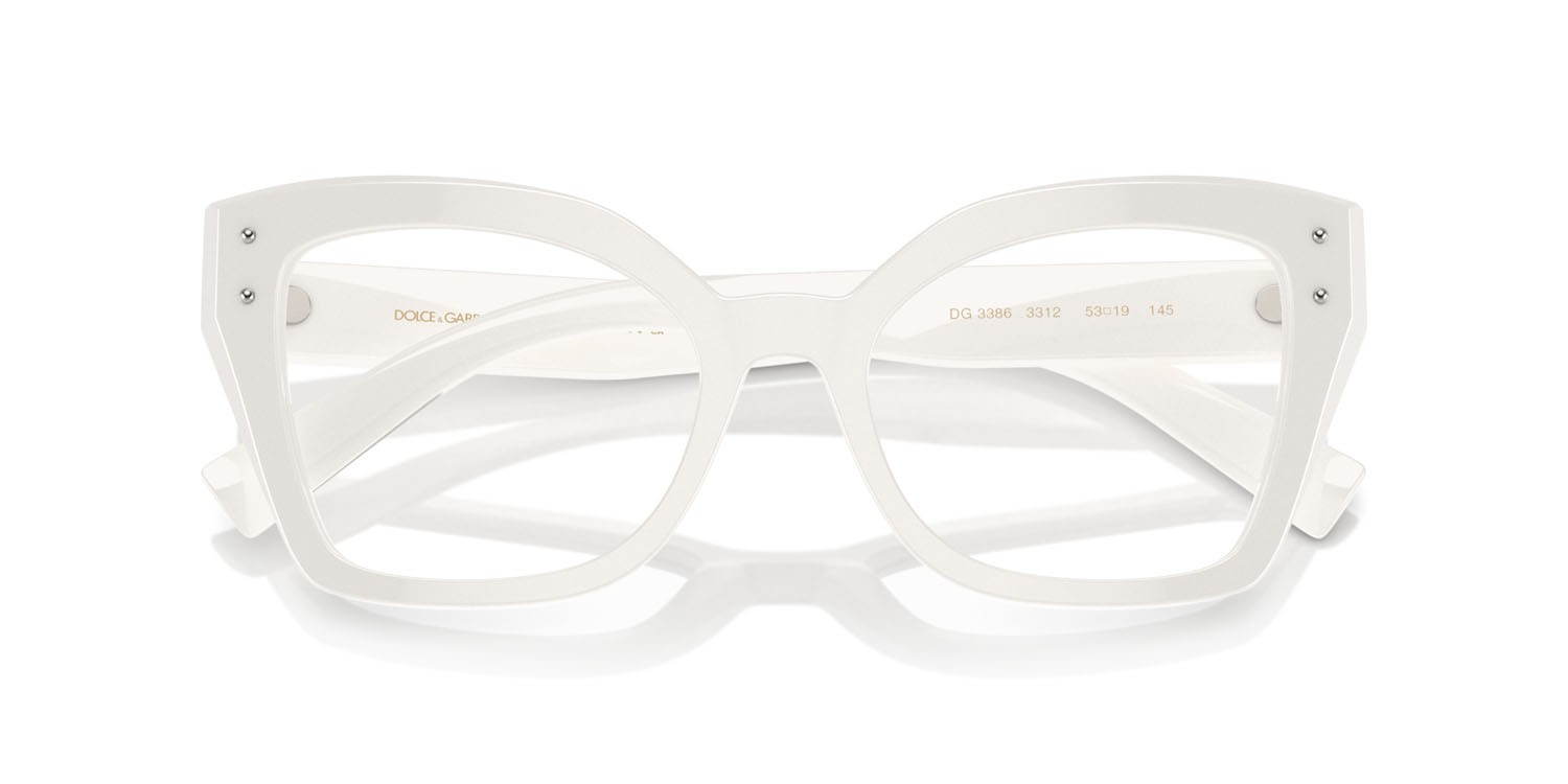 Brillen Dolce & Gabbana DG 3386 (3312) farbe bianco form schmetterling gläser lente demo