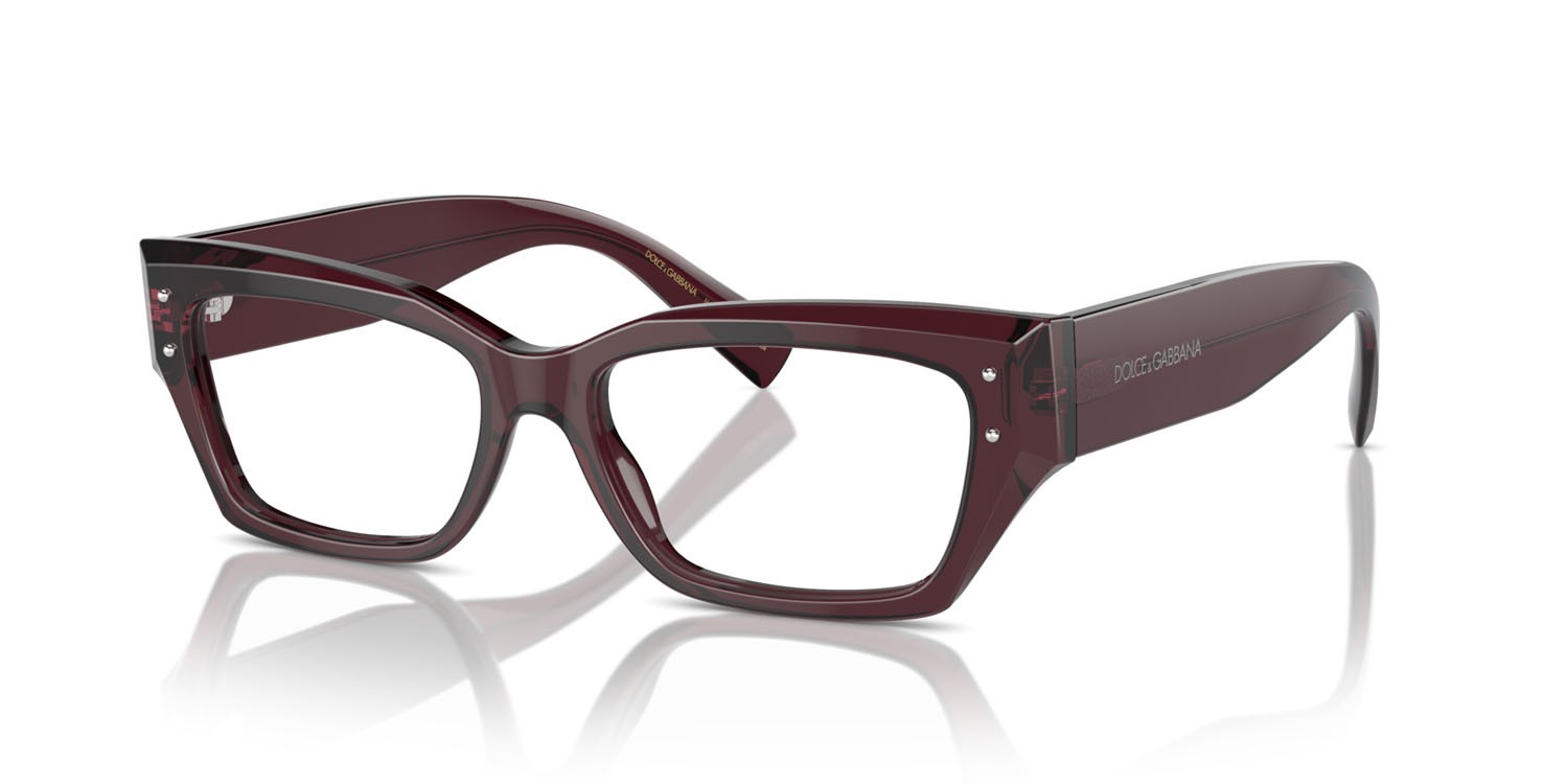 Occhiali da vista Dolce & Gabbana DG 3387 (3045) colore viola trasparente forma rettangolare lenti lente demo