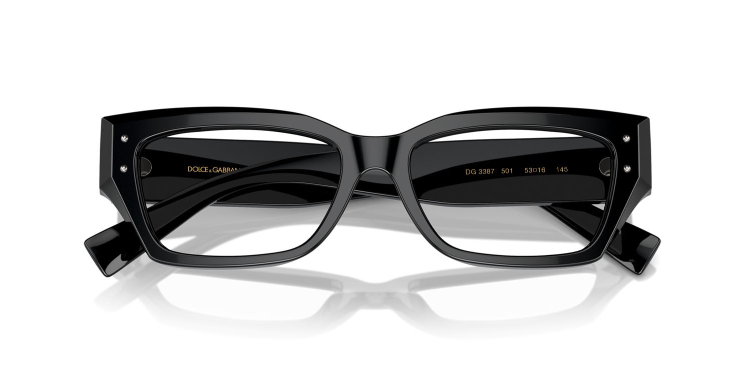 Occhiali da vista Dolce & Gabbana DG 3387 (501) colore nero forma rettangolare lenti lente demo