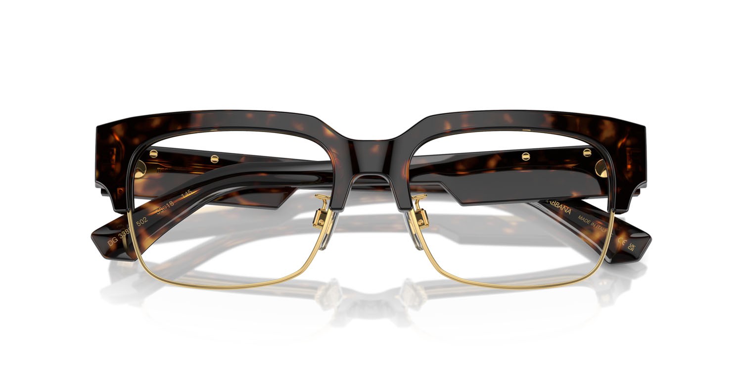 Occhiali da vista Dolce & Gabbana DG 3388 (502) colore havana forma quadrato lenti lente demo