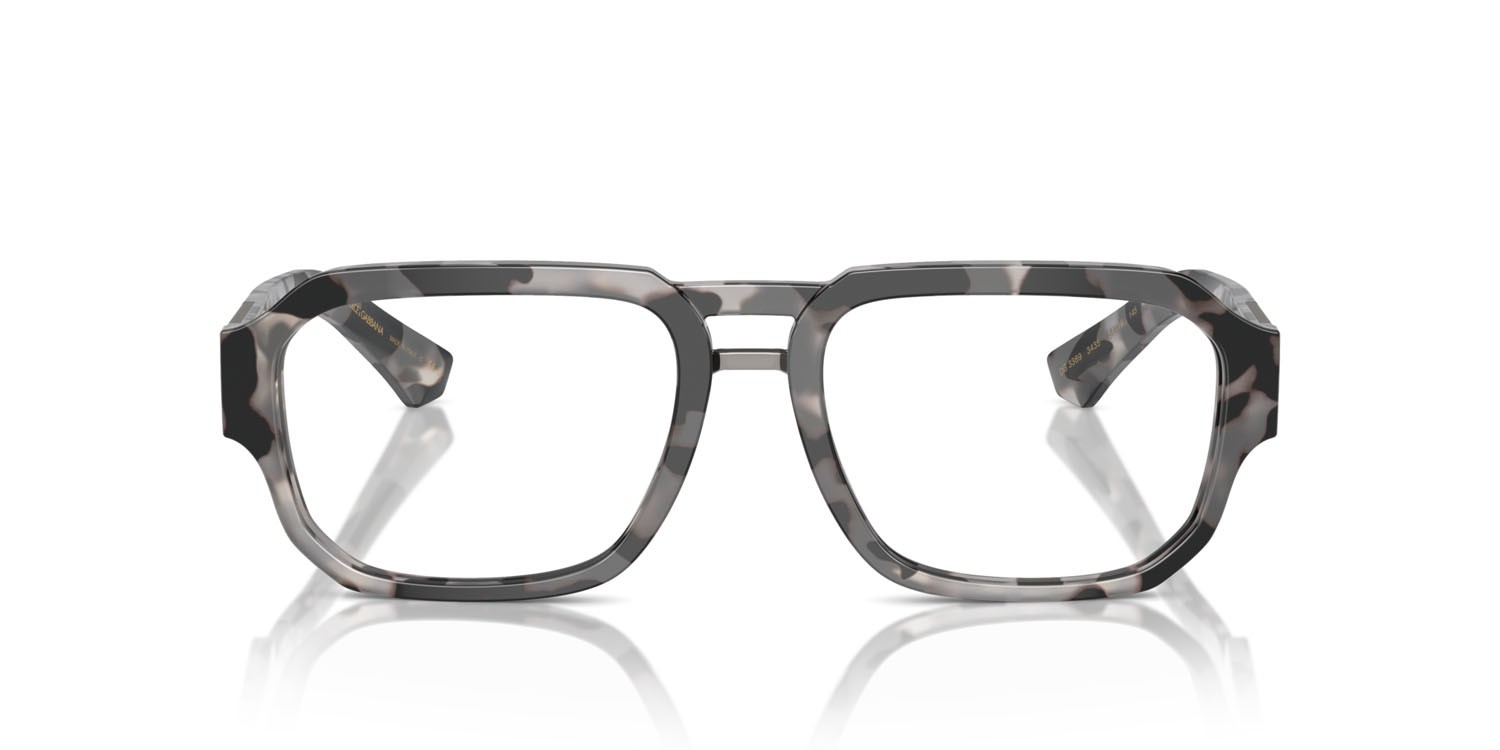 Brillen Dolce & Gabbana DG 3389 (3435) farbe havana grigio form aviator gläser lente demo