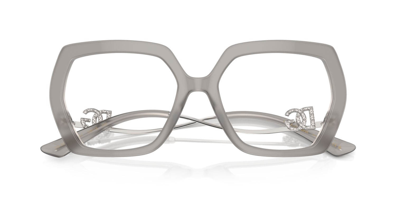 Brillen Dolce & Gabbana DG 3390B (3421) farbe grigio opale form unregelmäßig gläser lente demo