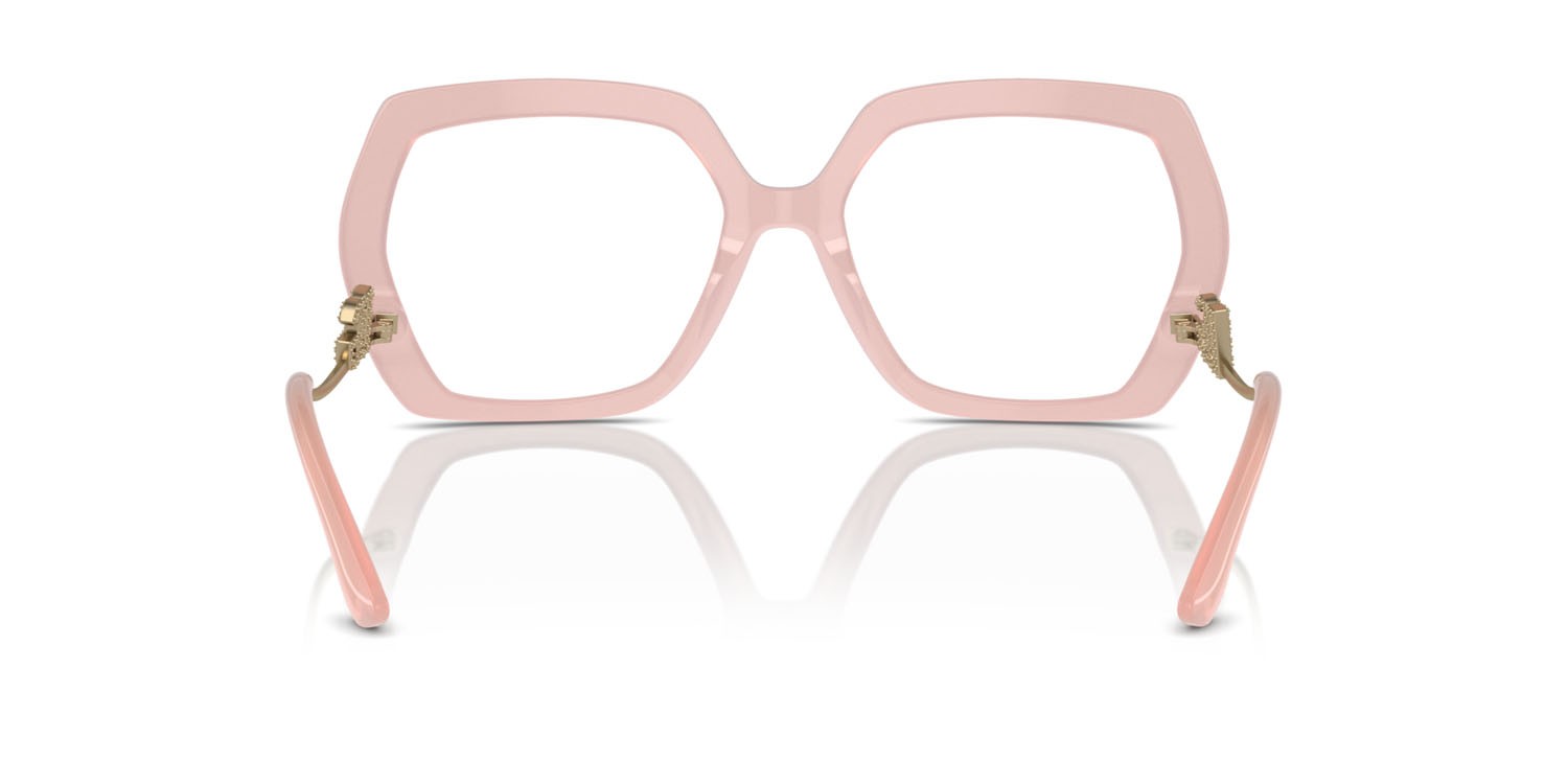 Eyeglasses Dolce & Gabbana DG 3390B (3436) color rosa opalino shape irregular lenses lente demo