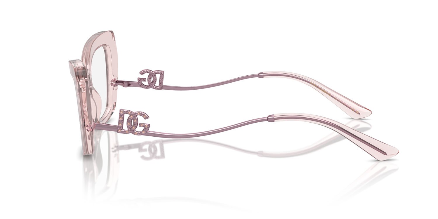 Brillen Dolce & Gabbana DG 3391B (3148) farbe rosa trasparente form cat-eye gläser lente demo
