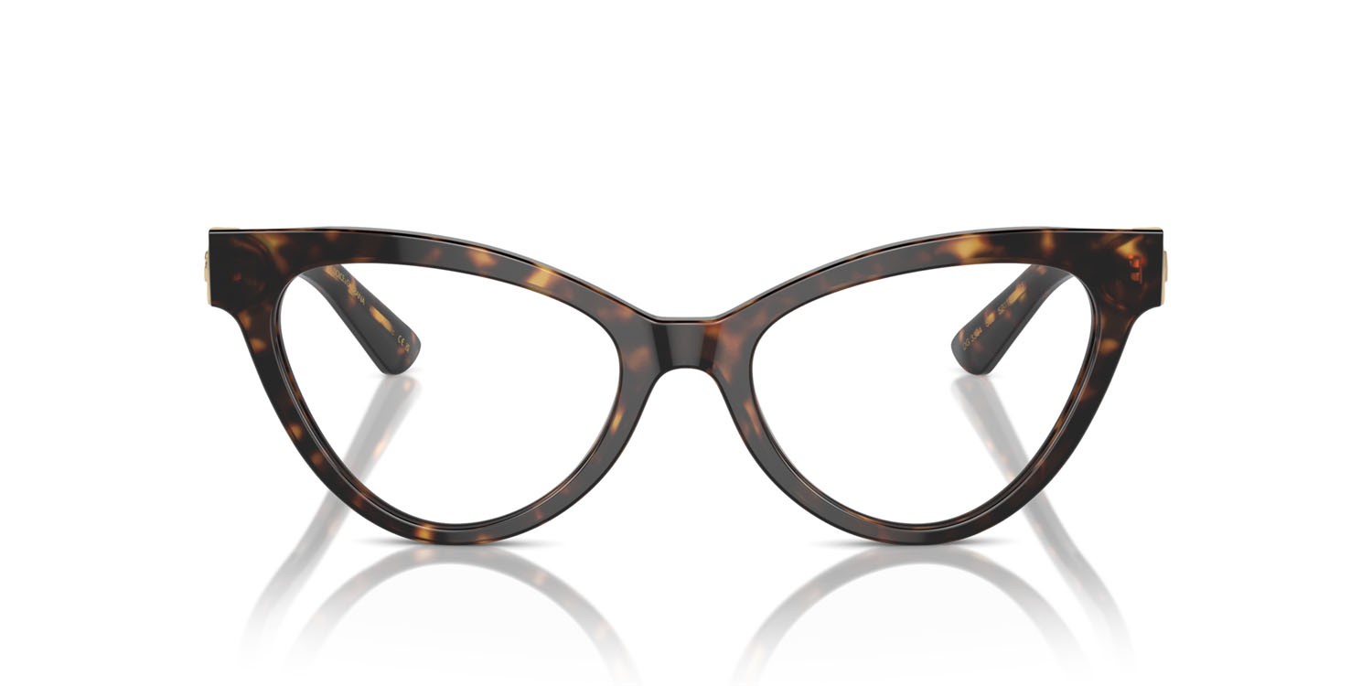 Occhiali da vista Dolce & Gabbana DG 3394 (502) colore havana forma cat eye lenti lente demo