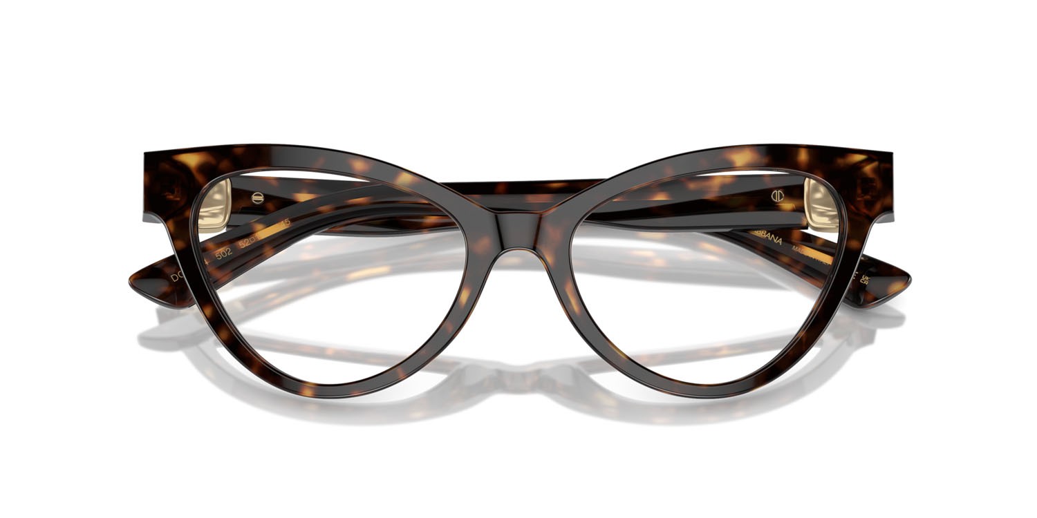 Occhiali da vista Dolce & Gabbana DG 3394 (502) colore havana forma cat eye lenti lente demo