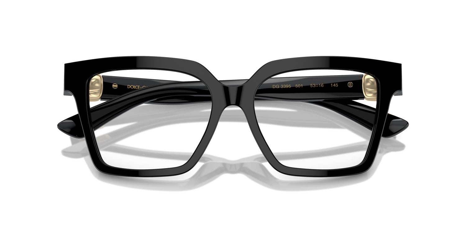 Eyeglasses Dolce & Gabbana DG 3395 (501) color nero shape square lenses lente demo