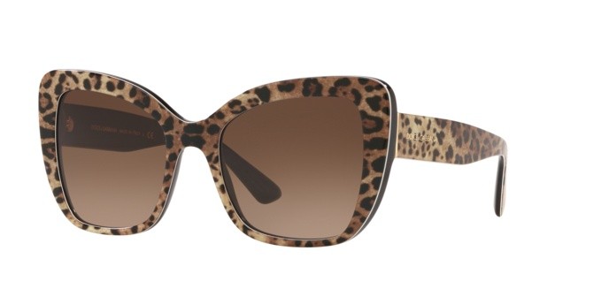Sonnenbrillen Dolce & Gabbana DG 4348 (316313) farbe leo brown on black form schmetterling gläser brown gradient