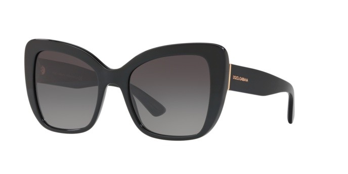 Sunglasses Dolce & Gabbana DG 4348 (501/8G) color black shape butterfly lenses grey gradient